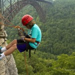 Young climber at New River Gorge
