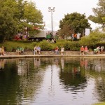 Festival goers cool off