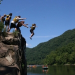 Swimmers at Jump Rock, Recreation on New River, Whitewater Rafting