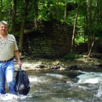 Dave Sibray at ruins near Beckley, WV, Raleigh County, New River Gorge Region