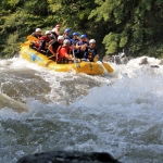 Paddling into a Gauley River rapid