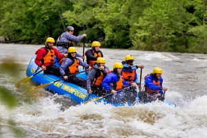 Rafters plunge into a West Virginia rapid