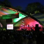 Pipers and drummers at Irish Thunder Tent, Dublin Irish Festival 2014