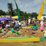 Children play in a sandbox, Dublin Irish Festival