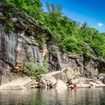 Cliffs line Dries of New River