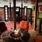 Outdoor gathering space at Maggie's Pub