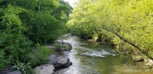 Rocky slabs line the Paint Creek near Mossy, West Virginia.