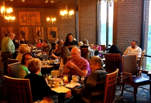 Diners gather at the restaurants at Hawks Nest State Park.