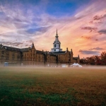Mist gathers around the Trans-Allegheny Lunatic Asylum