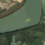Newberry Island has been eroded into three small eyots