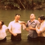 Shirley Stewart Burns's father is baptized