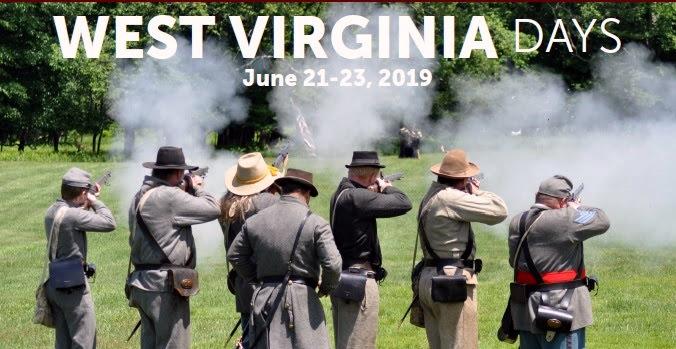 Reenactors fire during a demonstration at Canaan Valley Resort State Park.