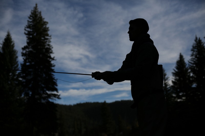 An angler cast for trout in the West Virginia highlands.