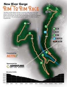 The New River Gorge Rim-to-Rim Race will follow a 10 kilometer route through the New River Gorge.
