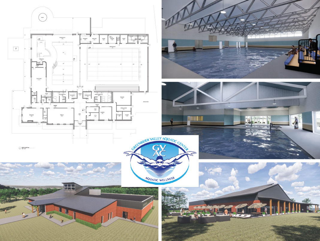 Plans for the Greenbrier Valley Aquatic Center call for a 22,400-square-foot main building with three pools.