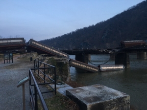 Train cars derailed in December, destroying the adjacent footbridge over the Potomac River.
