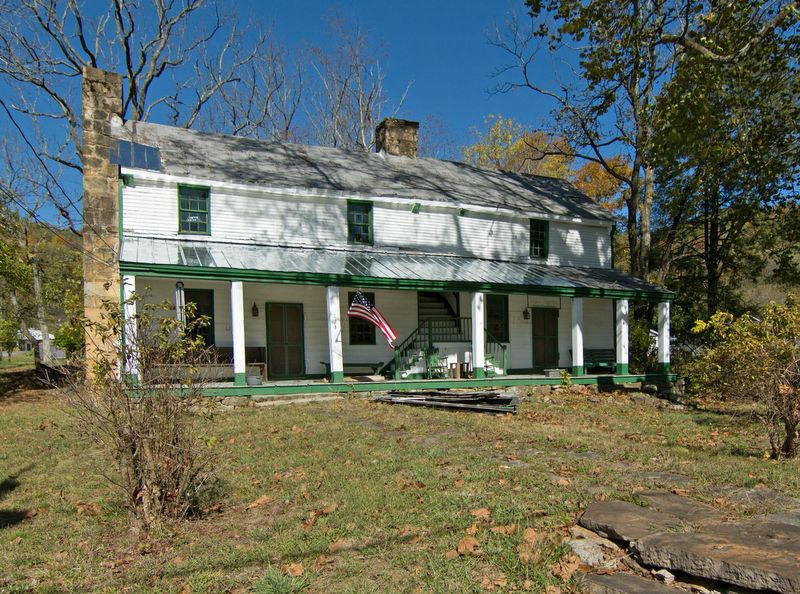 The large veranda along the front of the tavern is among the architectural highlights noted in the landmark's nomination to the National Register of Historic Places.