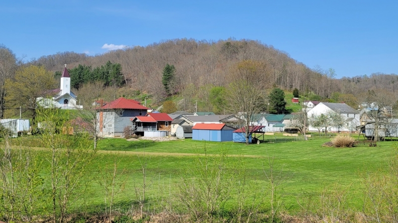Louisa Chapel United Methodist Church rises on a knoll above Arnoldsburg