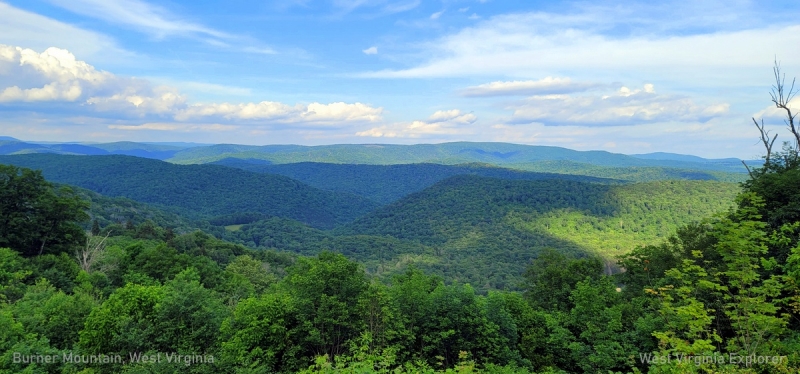 Burner Mountain rises in the mid-distance in eastern West Virginia. 