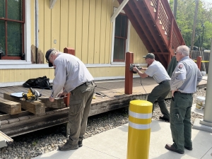 Construction at historic Thurmond Depot