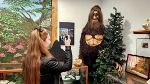 Visitor at West Virginia Bigfoot Museum