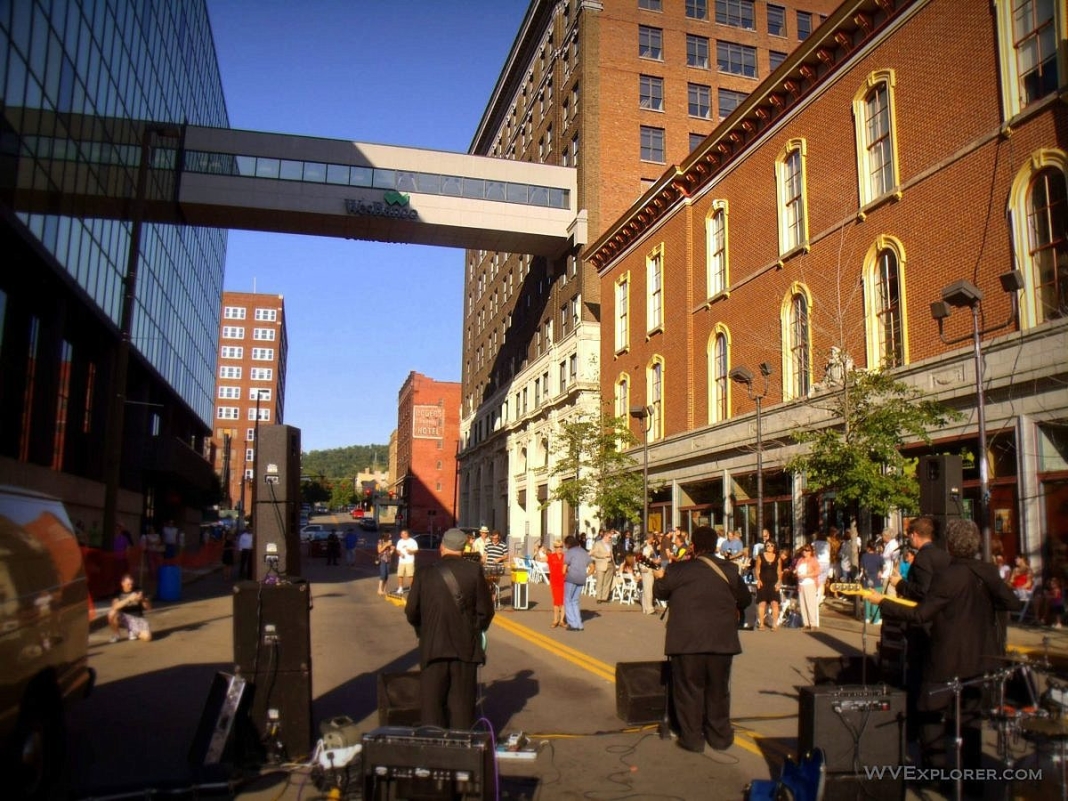 Musicians perform in downtown Wheeling, West VIrginia.