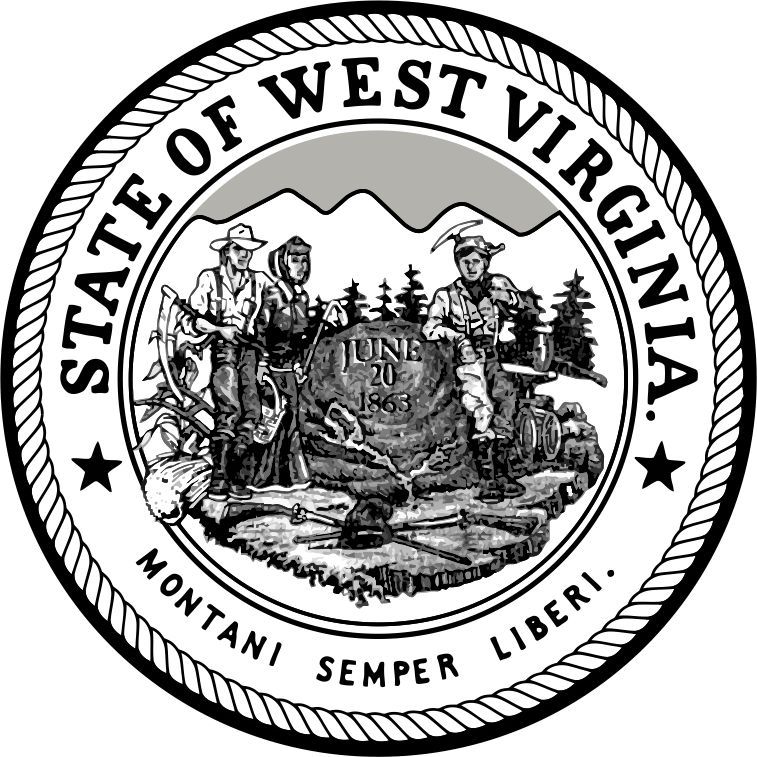 State Seal Of West Virginia With Heroine in West Virginia
