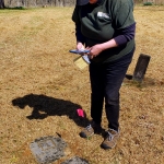 Buried gravestone at Mount Calvary