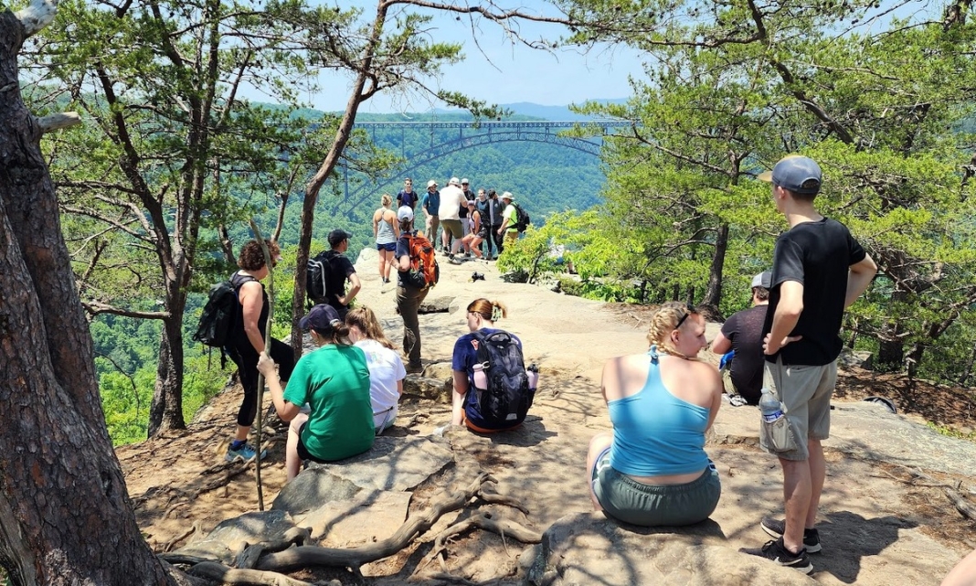 Visitors At Long Point Overlook