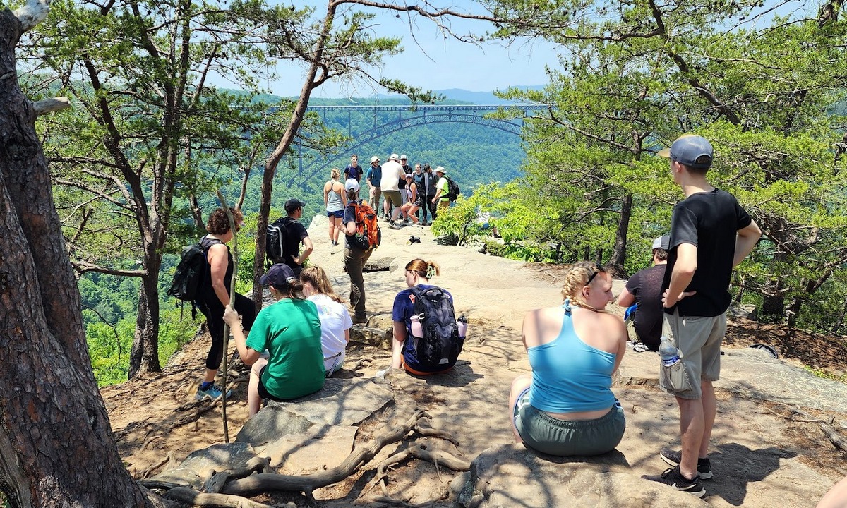Visitors At Long Point Overlook