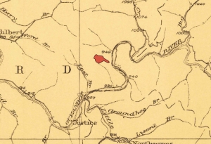 A 1909 mapping shows several structures near the mouth of Salt River.