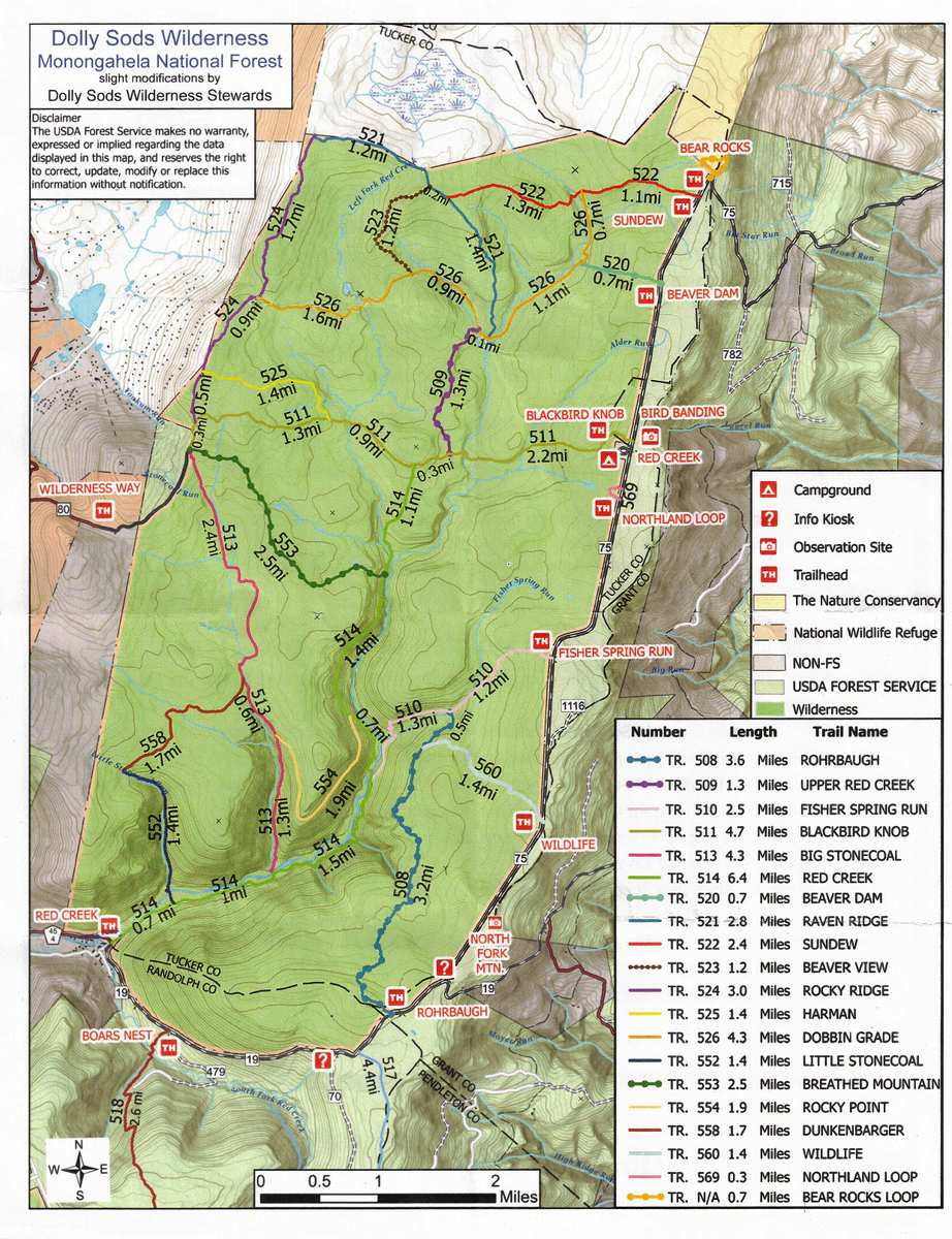 Dolly Sods Wilderness Map 2025