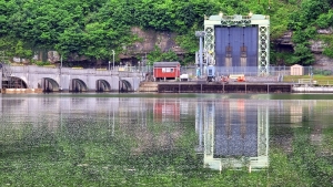 The gate to hell: the waters of Hawks Nest Lake are drawn into the nefarious tunnel.
