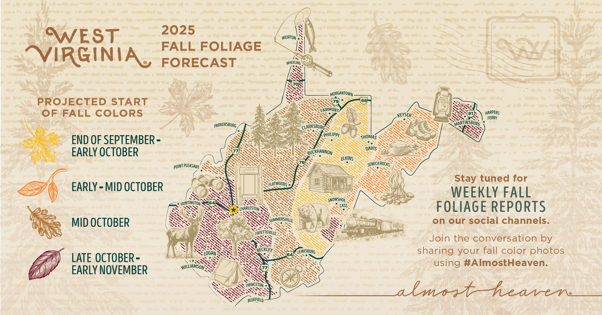 West Virginia Fall Folliage Map 2025