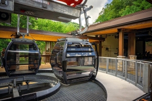 Tram at Pipestem: New gondolas allow for greater visibility on the tram rides.