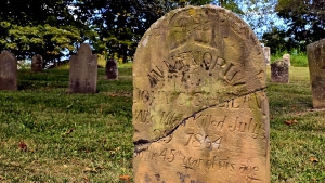 Falling Spring, West Virginia: The grave of John Campbell Gilliland stands in the Spring Creek Presbyterian Cemetery.