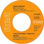 John Denver Country Roads 1971 A-side vinyl
