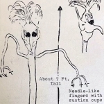 Detail from eyewitness sketch of Vegetable Man