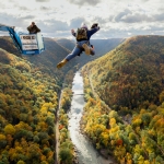 Parachutists at New River Gorge Bridge