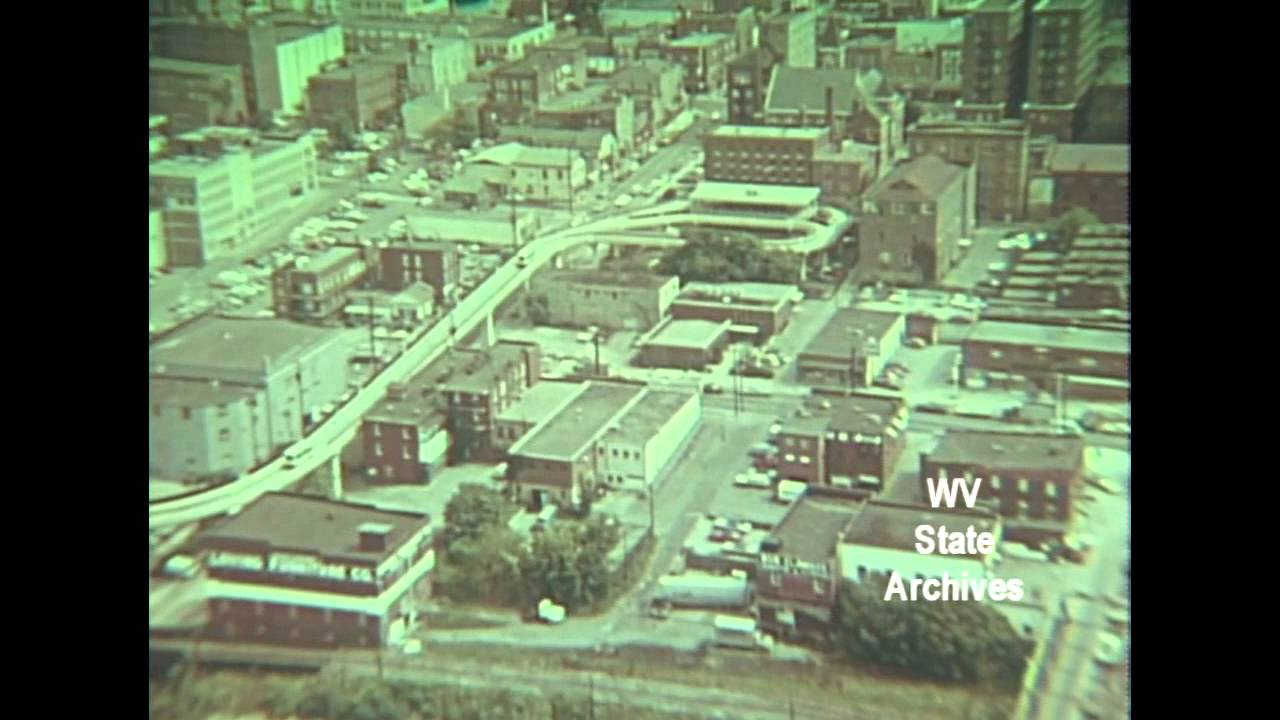 A composite photo shows the West Virginia University PRT system as it appears now and in the 1970s.