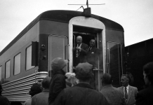 Historical society seeks contributions to restore legendary "Chessie 29" railcar President Eisenhower and his brother Milton on Chessie 29