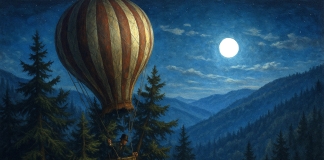 Quiet West Virginia village of Clayton named for 1835 hot-air balloon crash The "Star of the West" is caught in the treetops near Clayton, West Virginia..