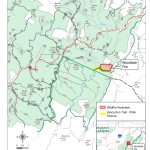 Map showing Woodside Fire