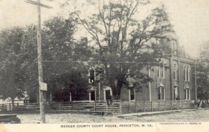 The Mercer County courthouse at Princeton in the 1870s.