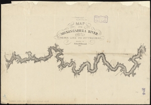 The Monongahela Valley in an 1841 map extends north to south from Fairmont to Pittsburgh.
