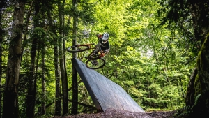Cyclists challenge the trail systems at Snowshoe Mountain.