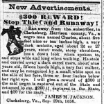 Reward for runaway slave